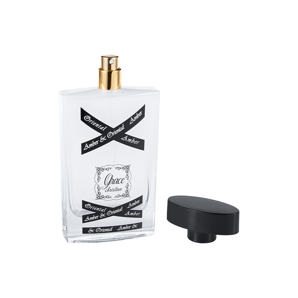 Conjunto de frasco de perfume de vidro KY1418-WJ2088 100ML com tampa de perfume de plástico ABS