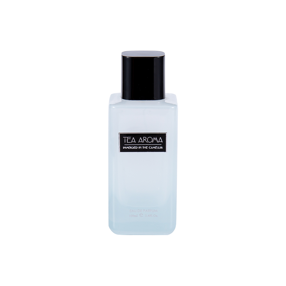Garrafa de perfume de vidro revestida branca de KY1427-WJ2376 100ML com o tampão preto brilhante dos PP