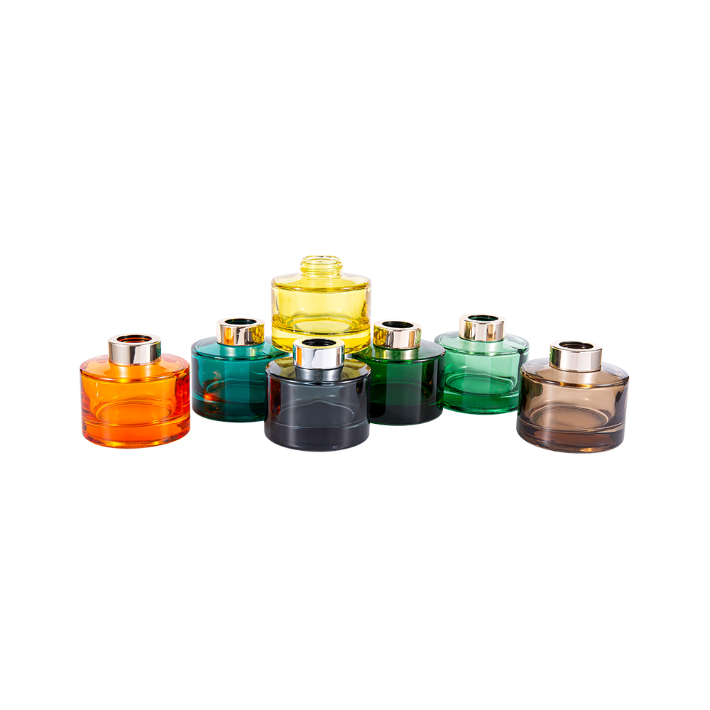 Garrafa difusora revestida a cores 100ML com grande tampa de alumínio UV de 28mm