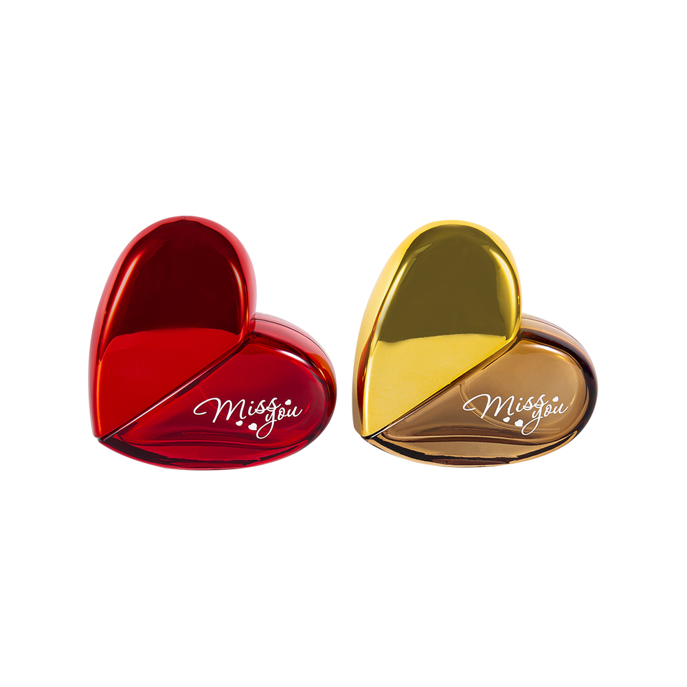 Frasco de perfume de vidro GC193-WJ501 50MLHeart-Shaped com tampa plástica UV PP