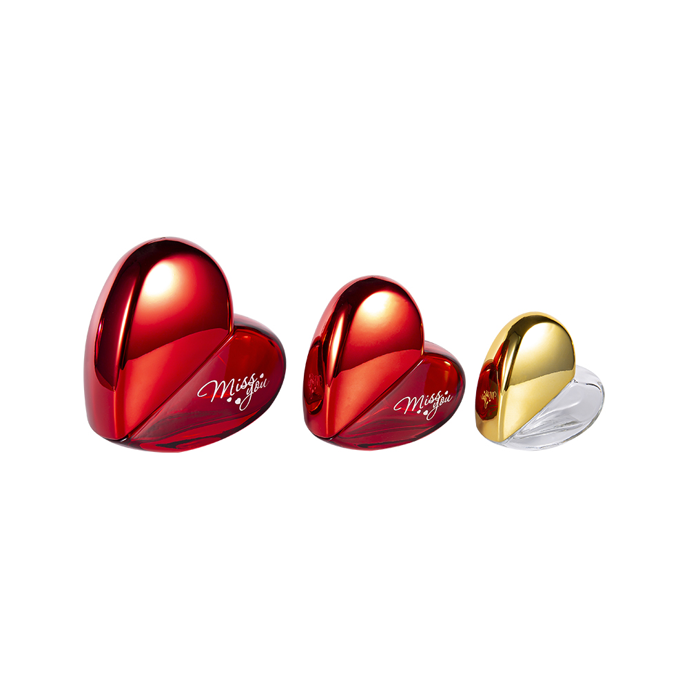 Frasco de perfume de vidro GC193-WJ501 50MLHeart-Shaped com tampa plástica UV PP
