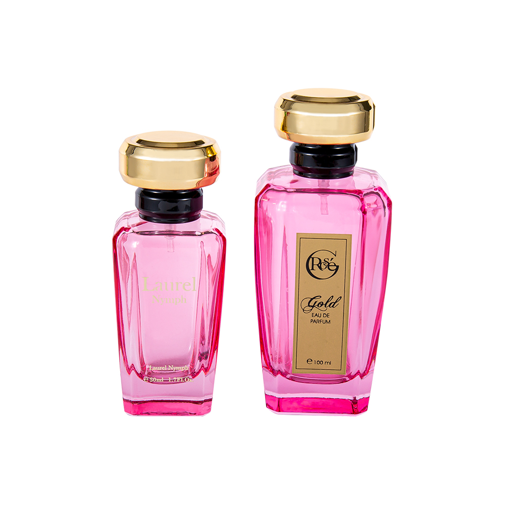 Tampão de perfume dado forma feito sob encomenda da garrafa de vidro do perfume do revestimento cor-de-rosa vermelho de KY1602-WJ2432 100ML