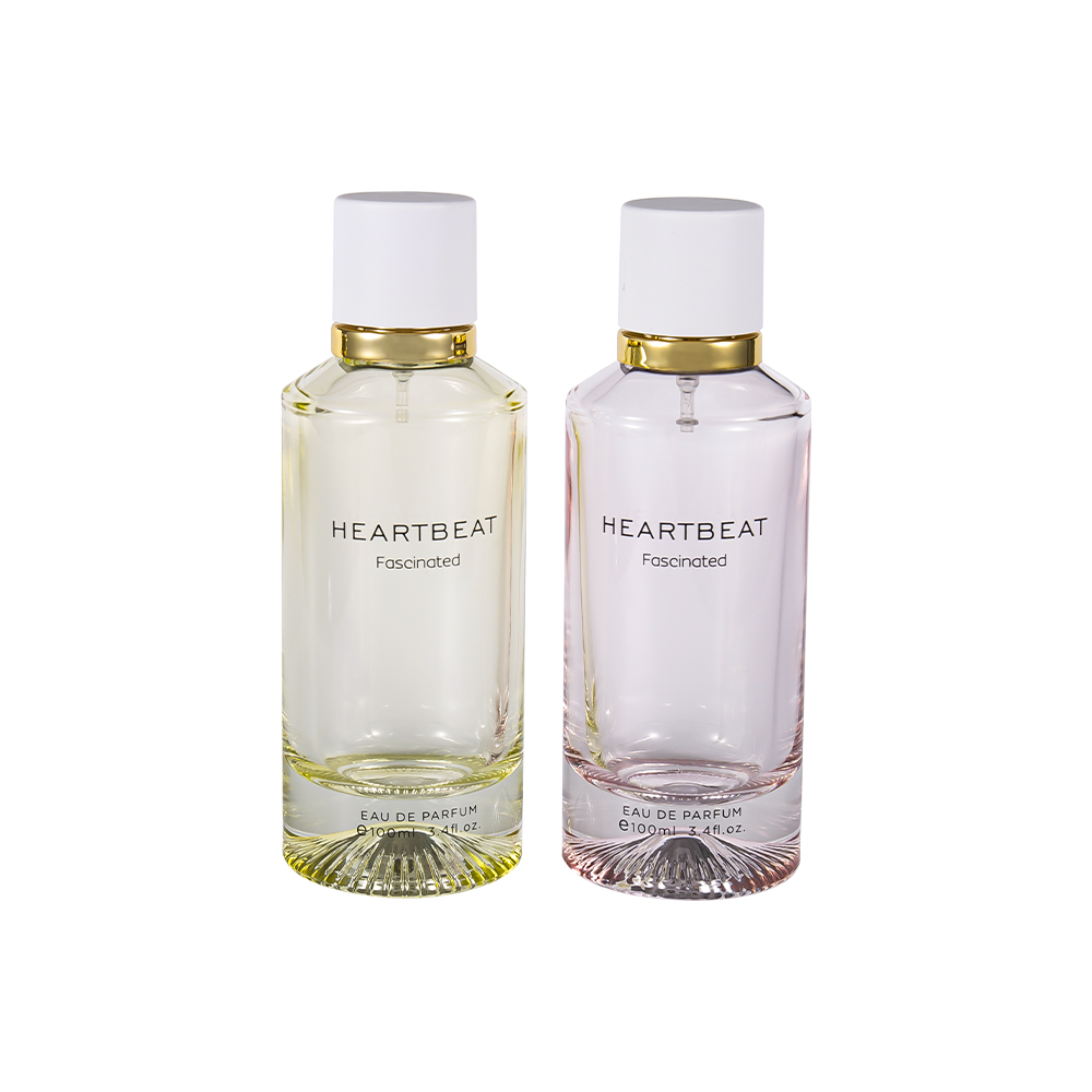 GC4406-WJ2326 Frasco de perfume inferior modelado 100ML com tampa de perfume branca e grande anel de alumínio