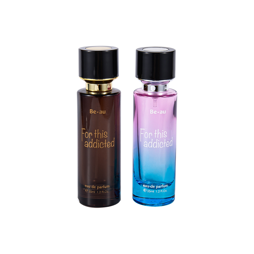 Garrafa de perfume cilíndrica de GC4467-WJ2390 35ML com tampão preto do ABS e peça UV