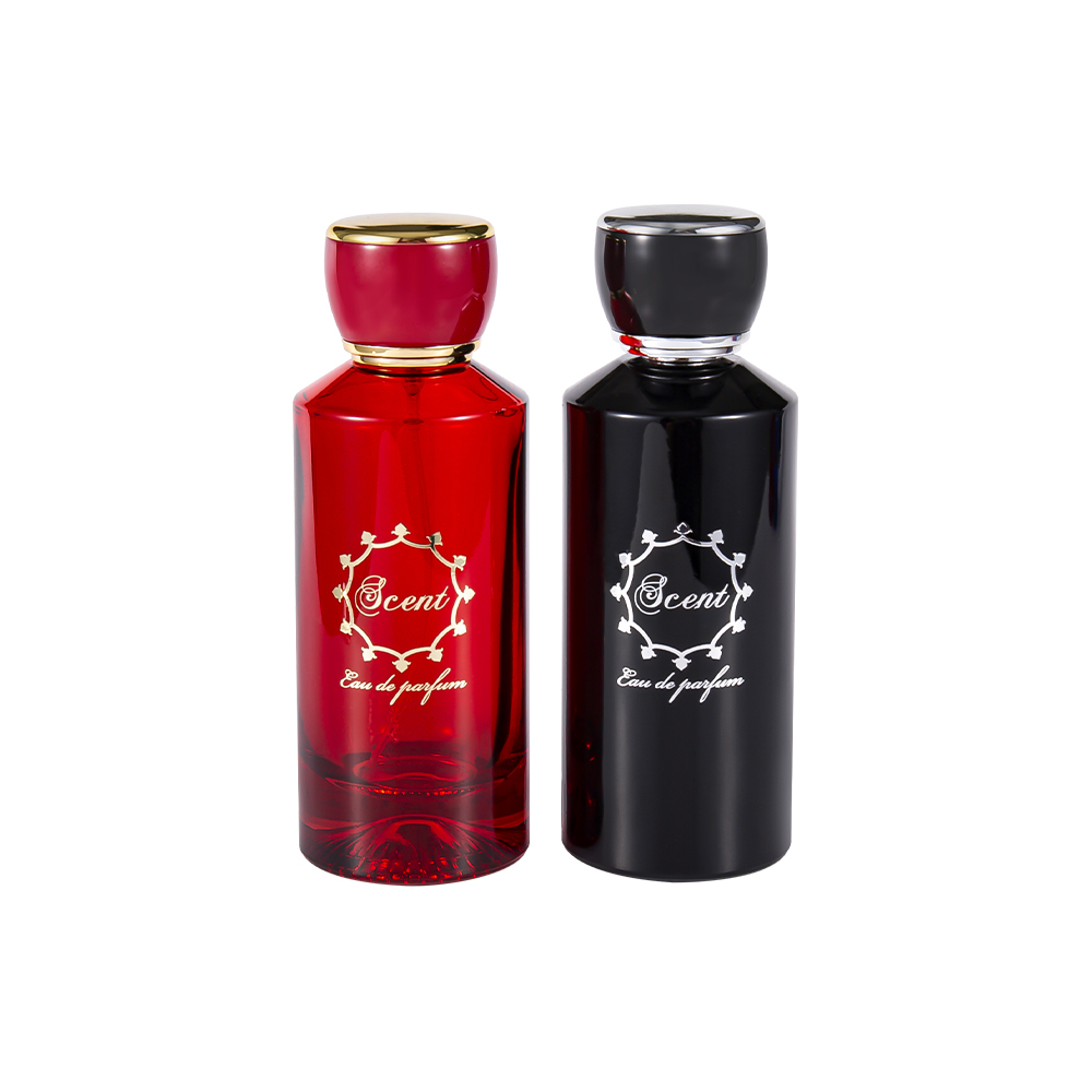 GC4406-WJ2071 100ML modelou garrafa de perfume inferior com tampa de perfume redonda de plástico ABS vermelho e preto brilhante