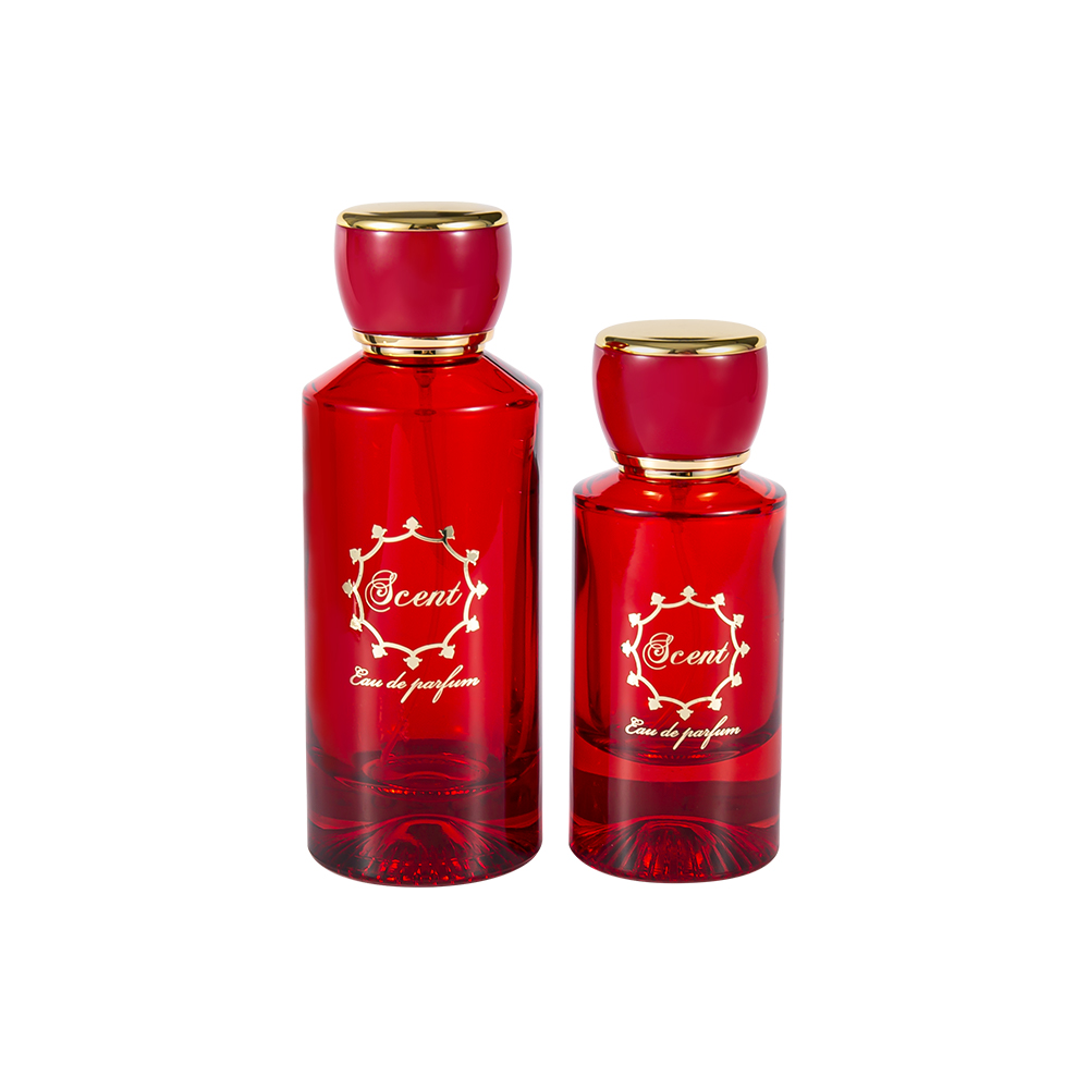 GC4406-WJ2071 100ML modelou garrafa de perfume inferior com tampa de perfume redonda de plástico ABS vermelho e preto brilhante
