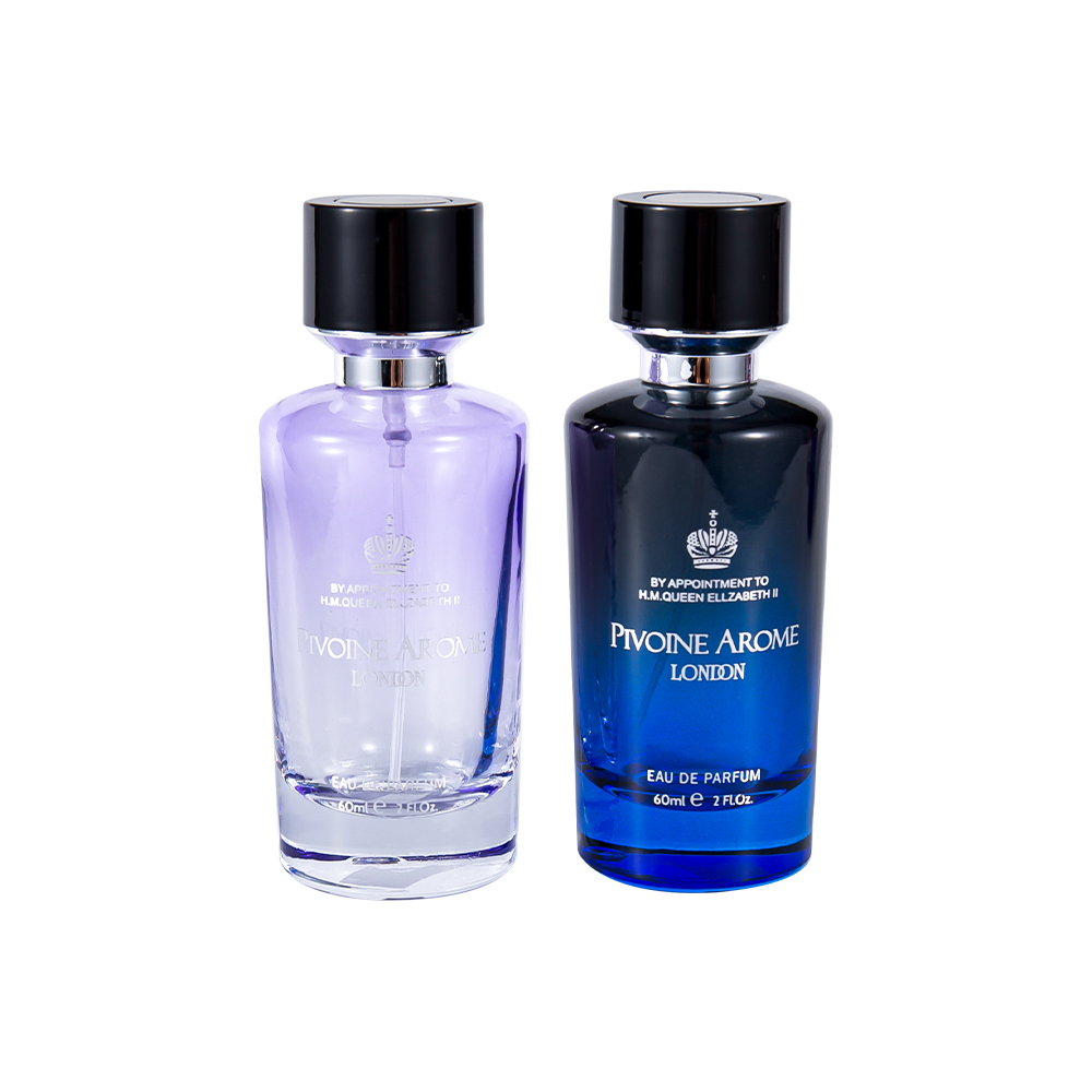 KY1597-WJ2390 Conjunto de frasco de perfume de vidro de alta qualidade de 60ML com tampa de perfume ABS e PP