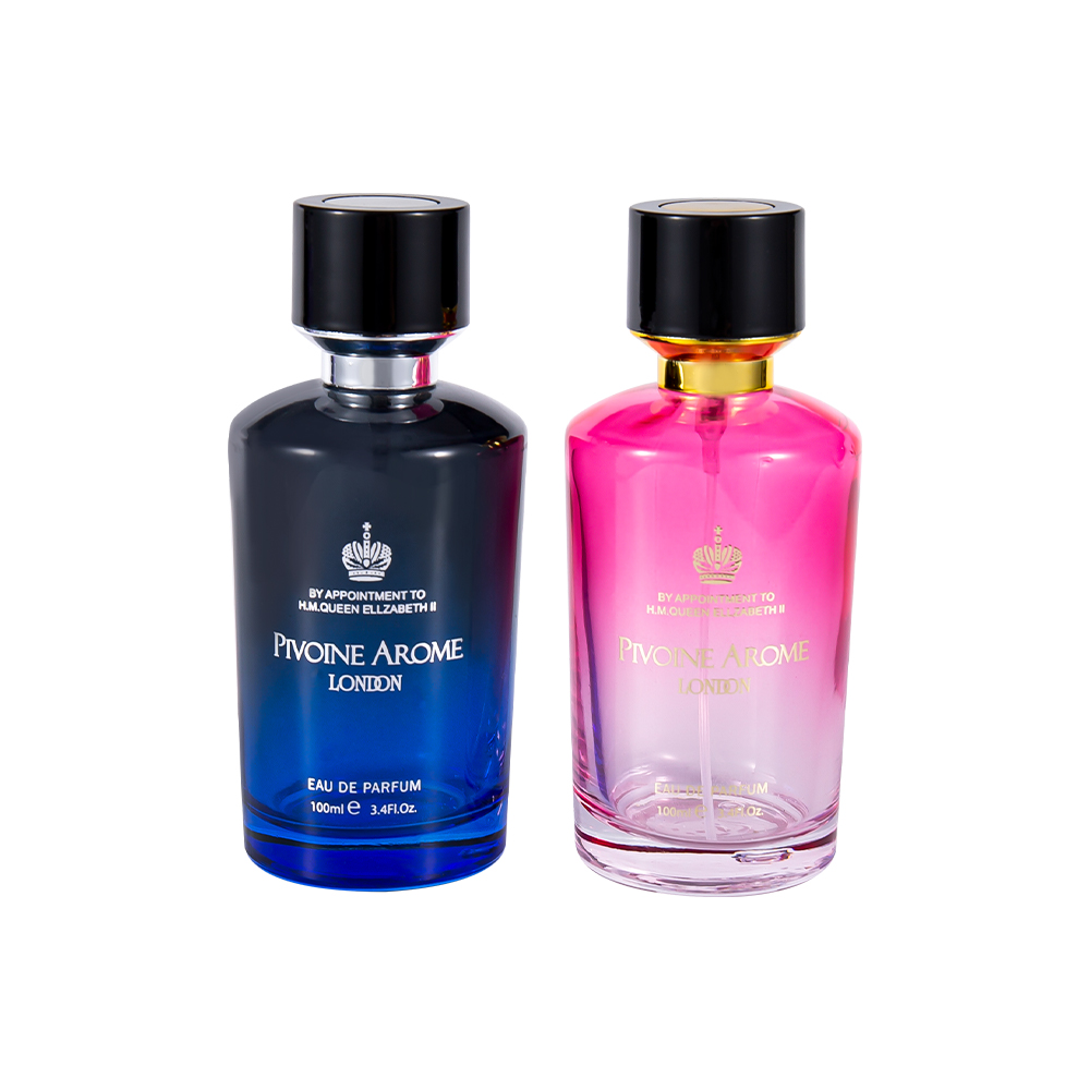 KY1596-WJ2390 Conjunto de frasco de perfume de vidro de alta qualidade de 100ML com tampa de perfume ABS e PP