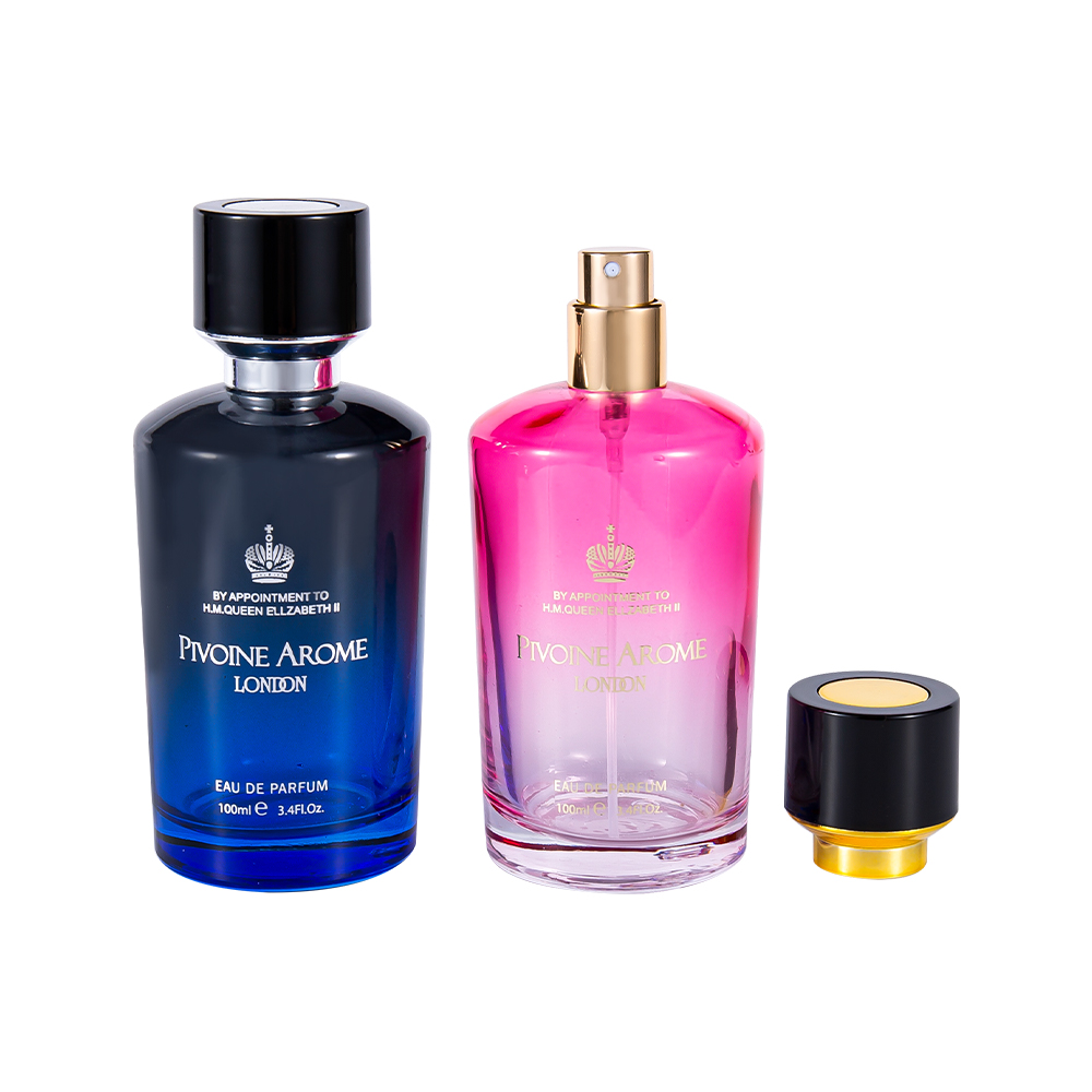 KY1596-WJ2390 Conjunto de frasco de perfume de vidro de alta qualidade de 100ML com tampa de perfume ABS e PP