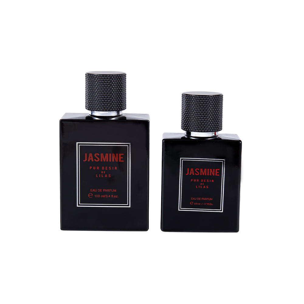 KY59-WJ2358 Conjunto de frasco de perfume de vidro liso de 50ML com tampa de perfume manchada