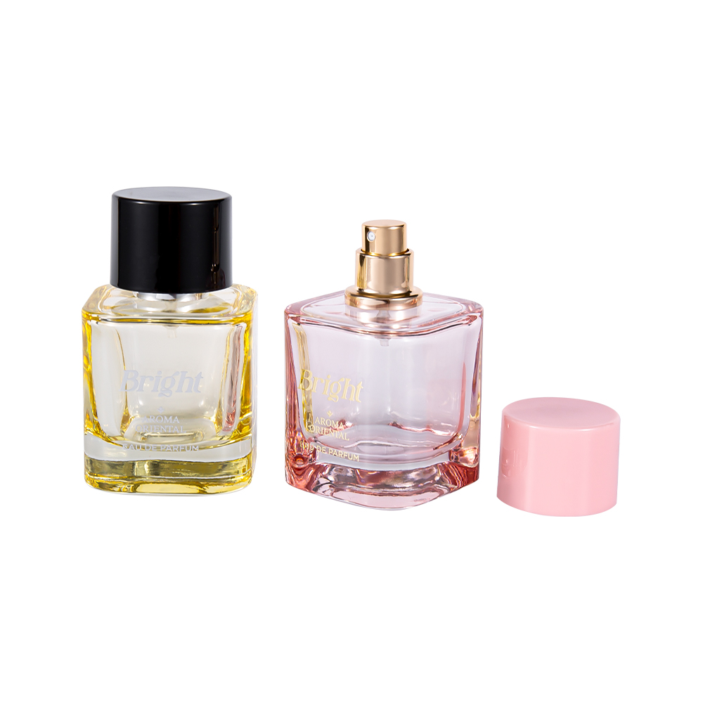 GC4570-WJ2463 Conjunto de frasco de perfume revestido de 50ML com tampa de perfume de plástico PP ABS de estampagem quente