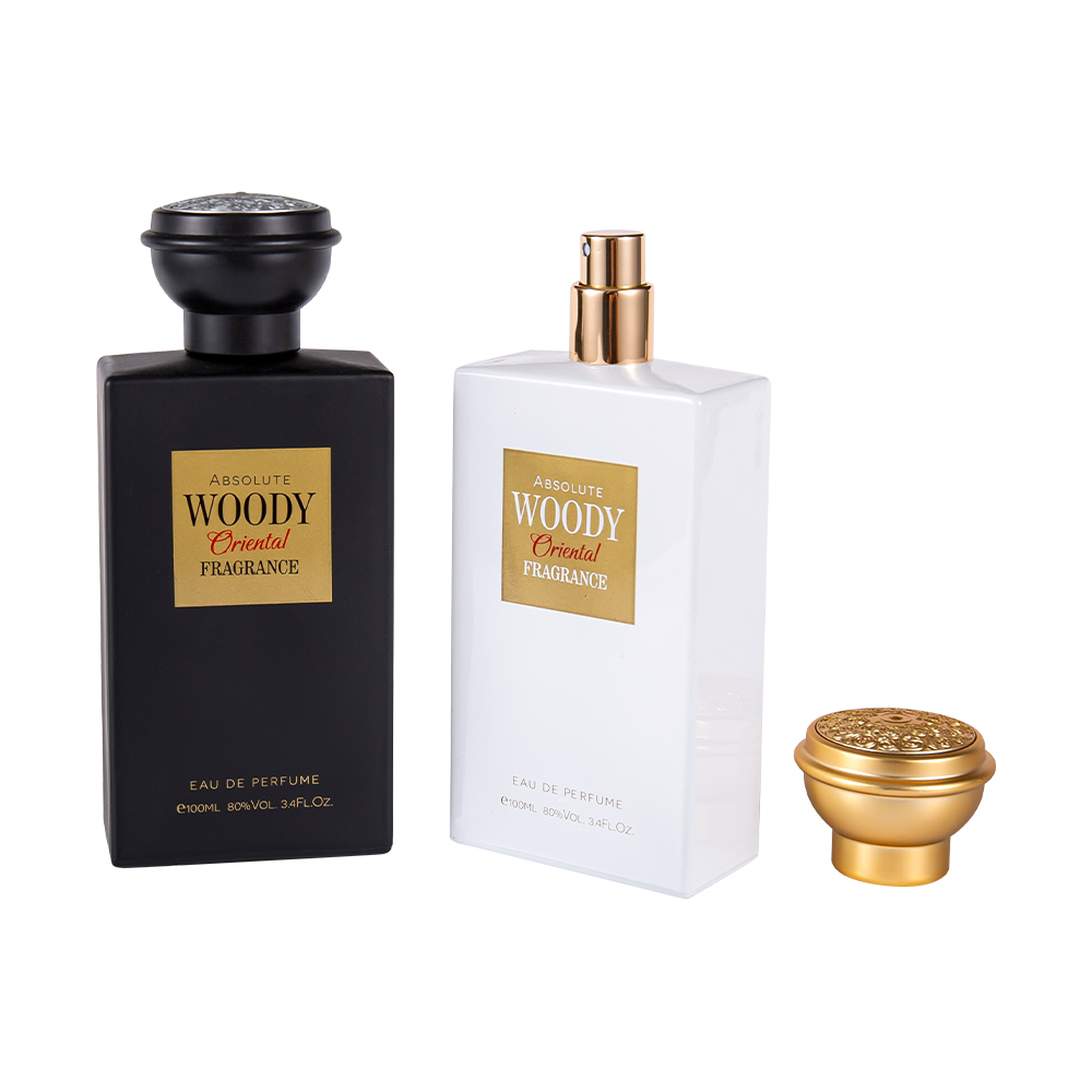 Conjunto de tampa de frasco de perfume premium preto e branco fosco KY2034-WJ2204 100ML estilo árabe