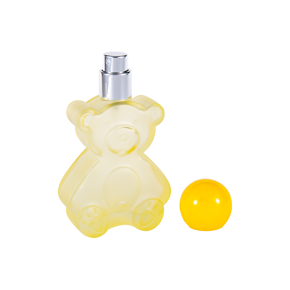 GC5190-WJ2402 Frasco de perfume de vidro em forma de urso por atacado de 30ML com tampa esférica
